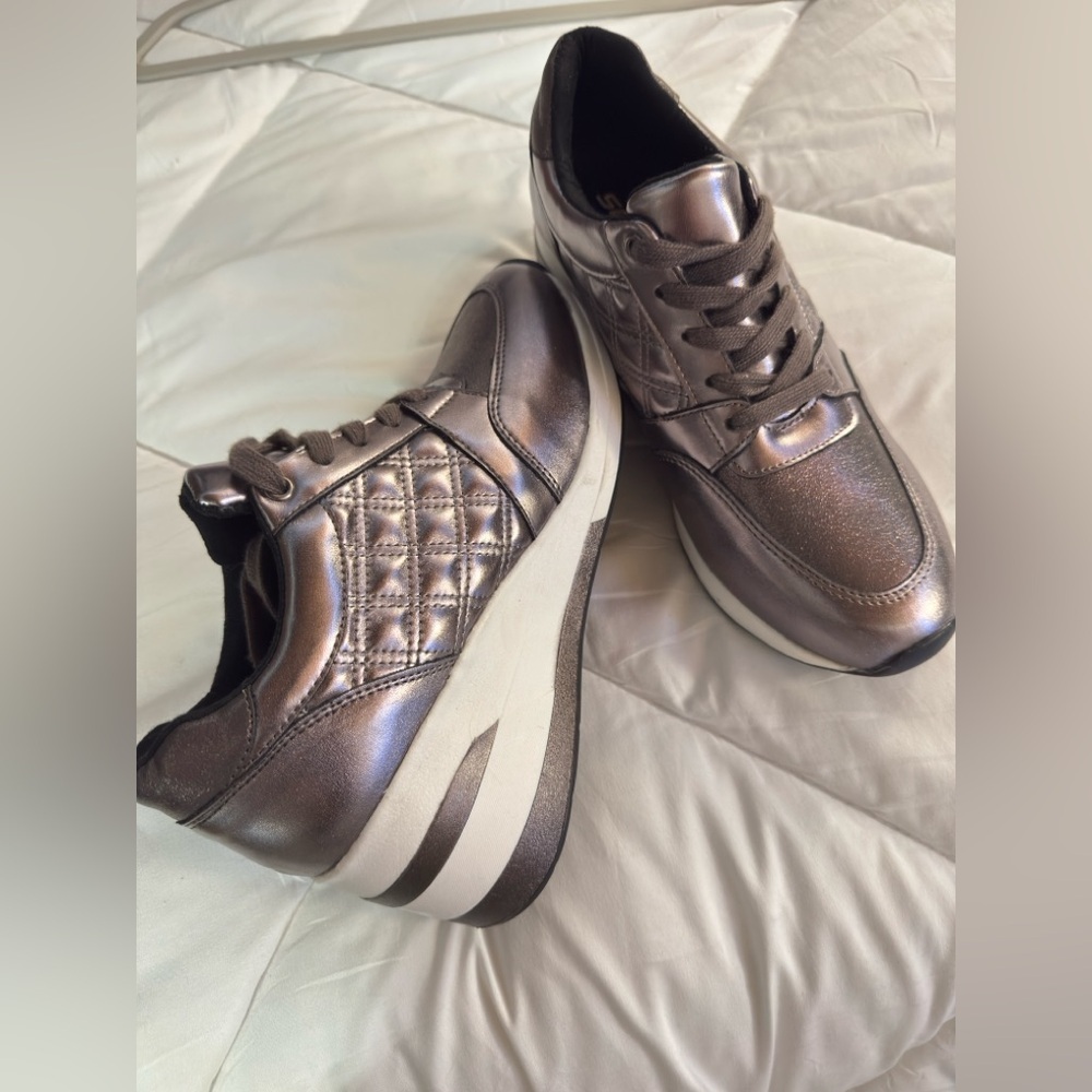 Soda Bronze Metallic Platform Sneakers
